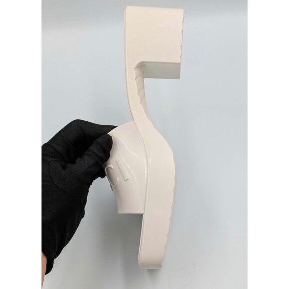 Gucci Logo Embossed Mid-heel Rubber Sandals Mystic White 624730 EU41 - Picture 4 of 11